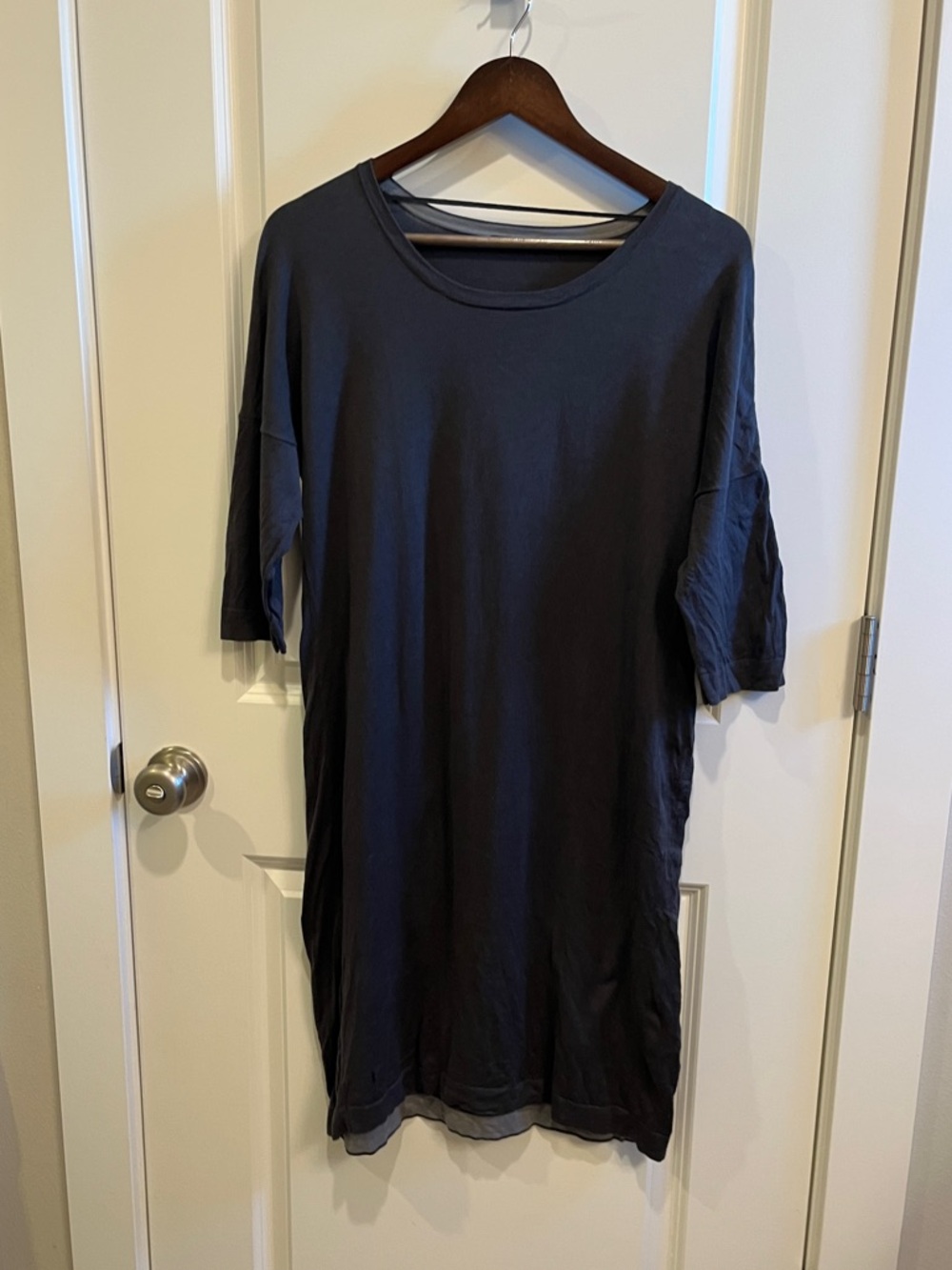 COS Women’s Lightweight Cotton Dress Dark Gray Large